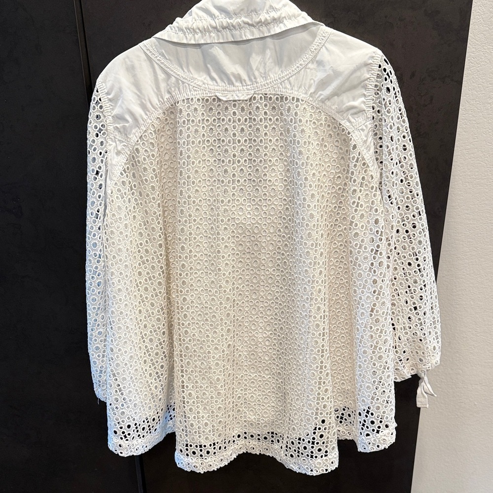 HEI HEI from Anthropologie White Eyelet Utility Jacket - Picture 5 of 6